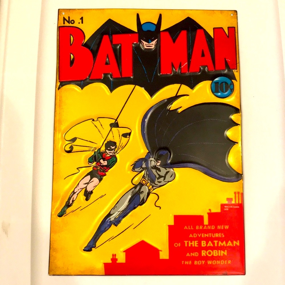 Batman & Robin Metal vintage look comic book pressed metal wall sign